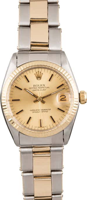 Mid-Size Rolex Datejust 6827 Champagne Index Dial