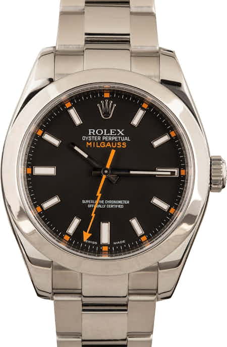 Used Rolex Milgauss 116400 Black Index Dial