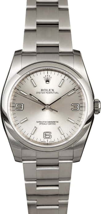 Unworn Rolex Oyster Perpetual 116000 Silver Arabic Dial