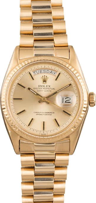 PreOwned Rolex President 1803 Champagne 'Pie Pan' Dial