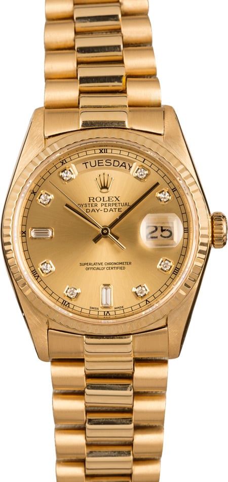 Rolex Day Date Diamond Dial 18038