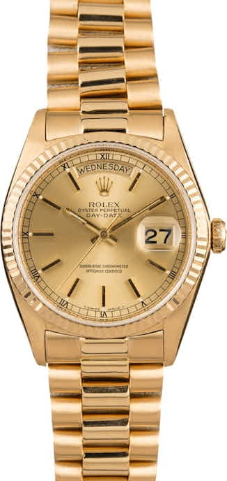Pre-Owned Rolex Day-Date 18038 Gold President 18K