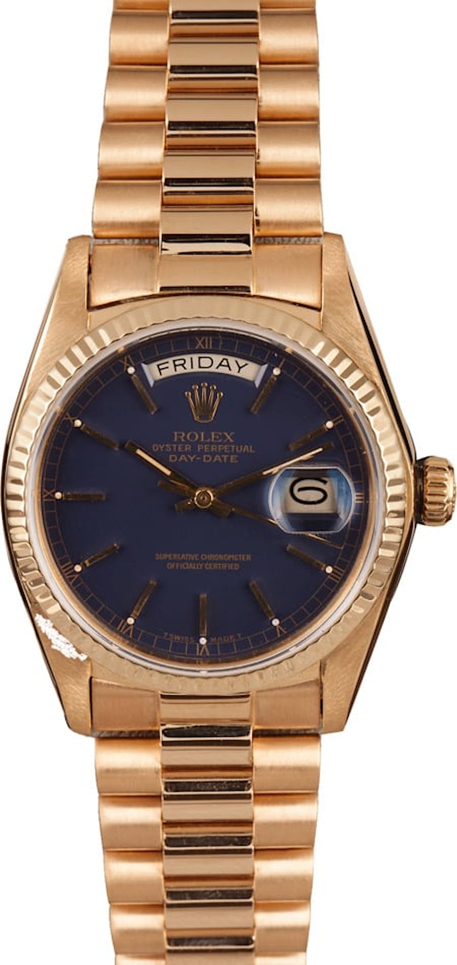 Used Rolex 18038 Day-Date 18K President Blue Dial