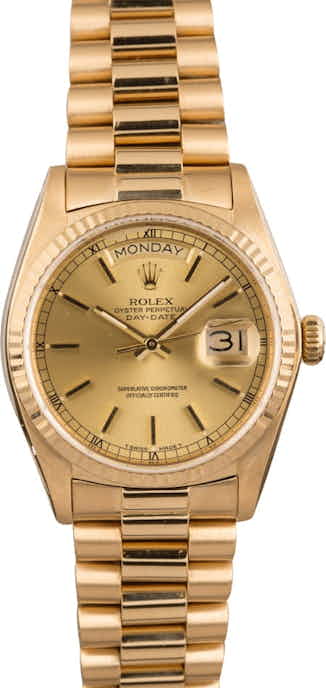 Pre Owned Rolex President 18038 18K Yellow Gold