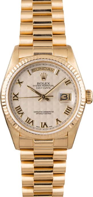 Used Rolex President 18038 Ivory Pyramid Dial