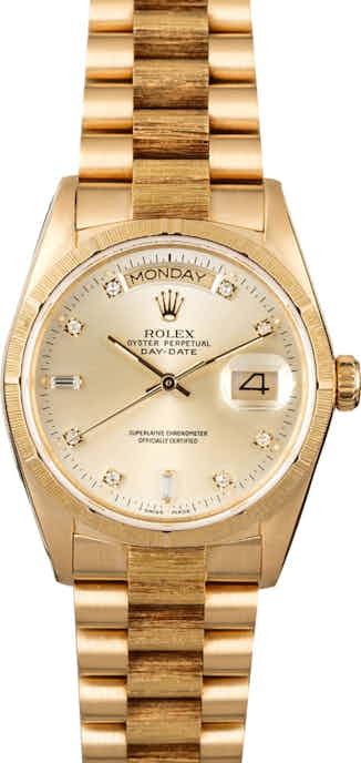 Rolex Day-Date 18078 Diamond Dial Barked President