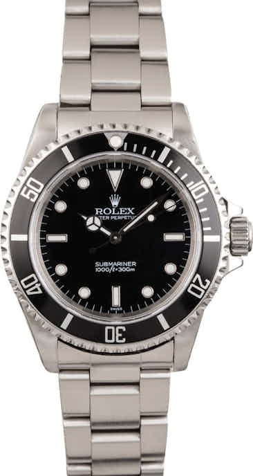 Used Rolex Steel Submariner 14060 Black Timing Bezel