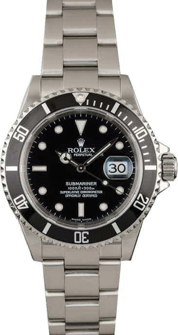 Certified Pre Owned Rolex Submariner 16610 Black