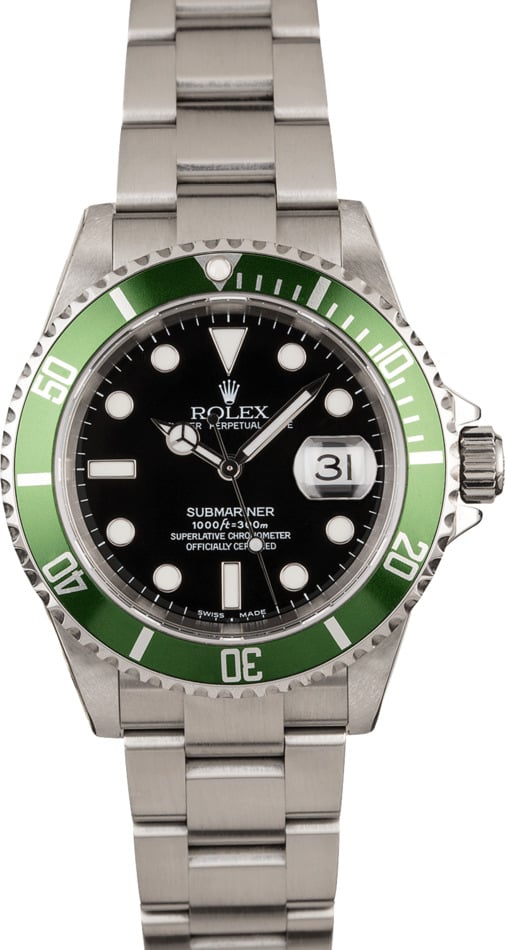 Rolex Submariner 16610T Kermit Green Anniversary Bezel