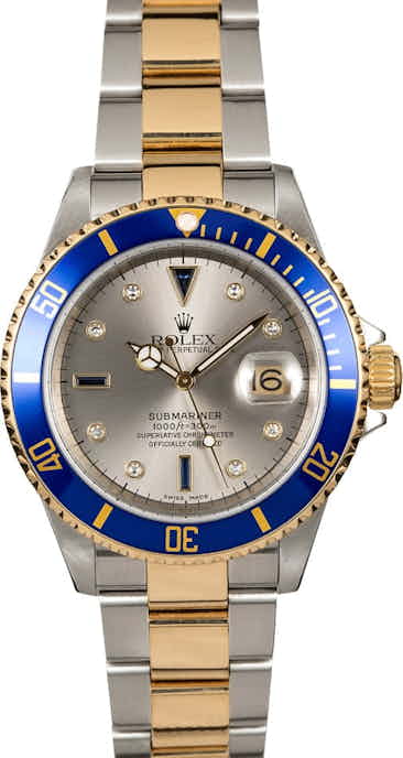 Rolex Serti Submariner 16613 Diamonds and Sapphires