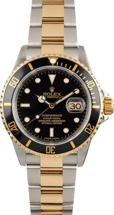 Pre-Owned Rolex Submariner 16613 Two Tone Oyster Band
