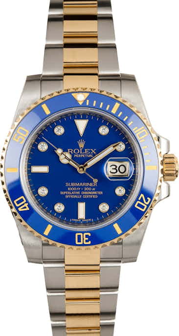 Rolex Submariner 116613 Blue Dial with Diamonds