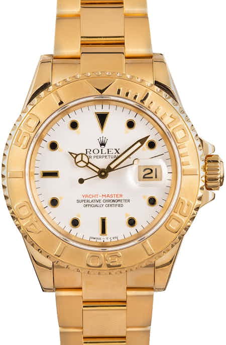 Rolex Yachtmaster Yellow Gold 16628 White Dial