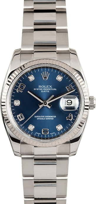 Rolex Date Diamond Dial 115234