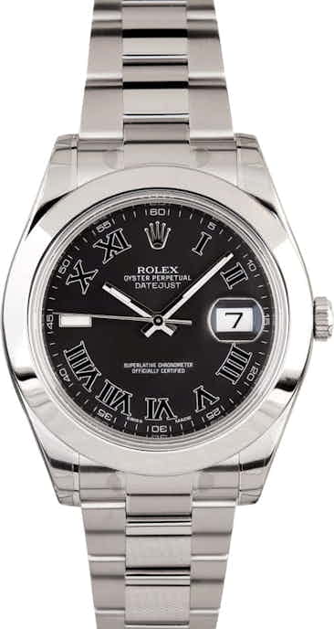 Used Rolex Datejust 116300 Matte Black Roman Dial