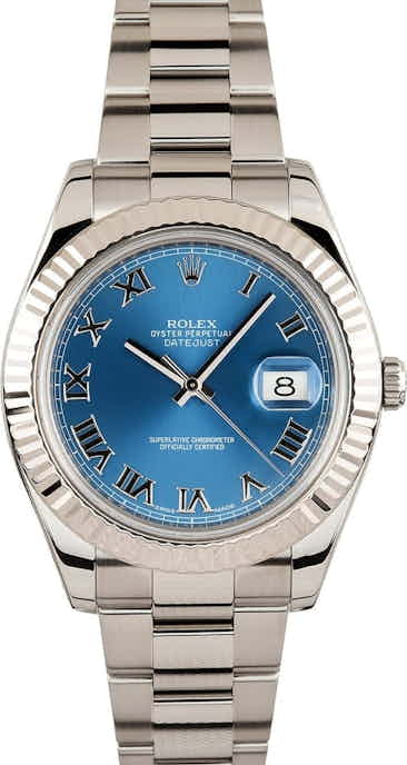 Rolex 41MM Datejust 116334 Blue Roman