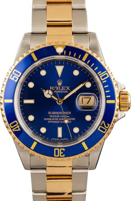 Used Rolex Two Tone Submariner 16613
