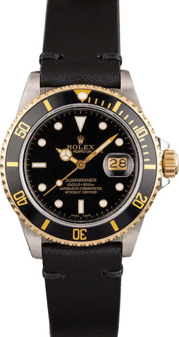 Pre Owned Rolex Submariner 16803 Leather Bracelet
