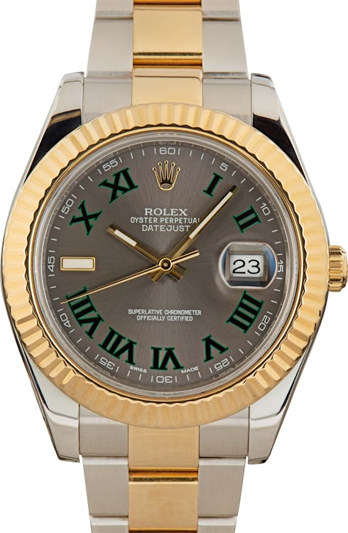 Pre-Owned Rolex 116333 DateJust II Green Markers