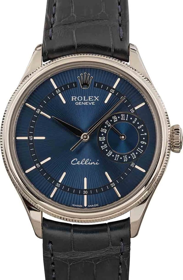 Buy Used Blue Rolex Cellini 50515 Bob s Watches Sku 152601