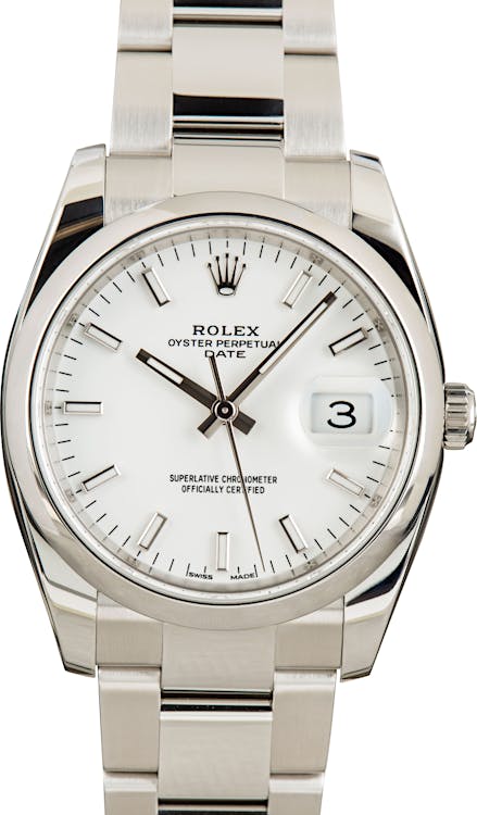 Rolex Date 115200 White Dial