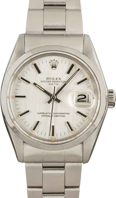 Mens Rolex Date 1500 Silver Dial