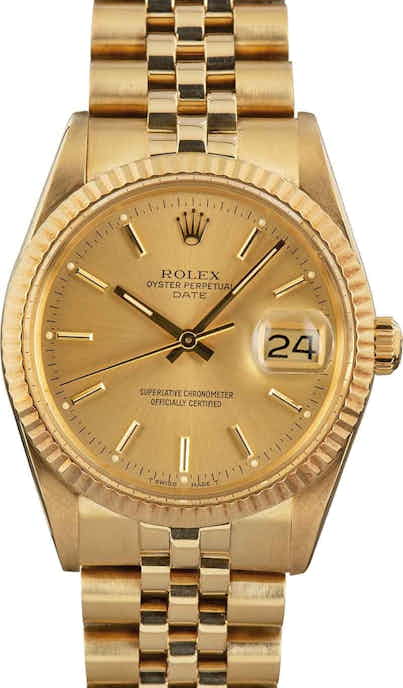Rolex Date 15037 Yellow Gold Jubilee