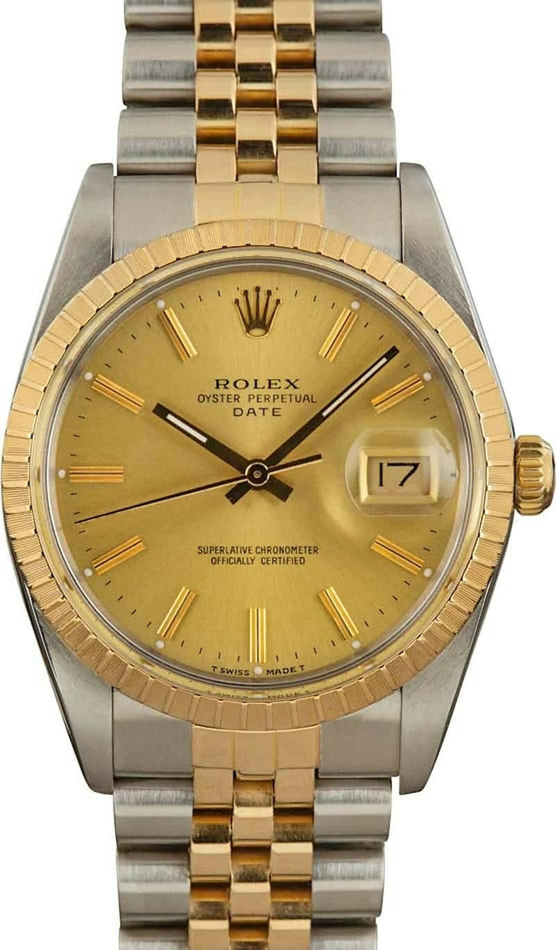 Rolex Date 15053 Steel & Gold