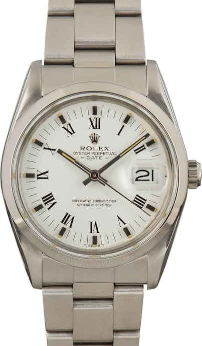 Men's Rolex Date 15200 White Roman Dial