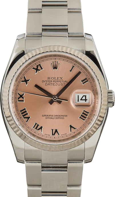 Pre-Owned Rolex Datejust 116234 Pink Roman Dial