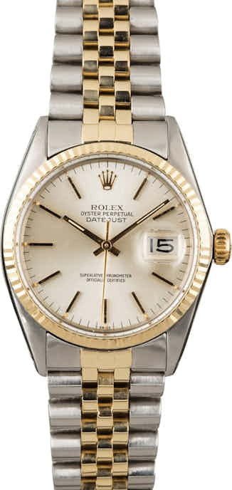 Used Rolex Datejust 16013 Silver Dial Two Tone