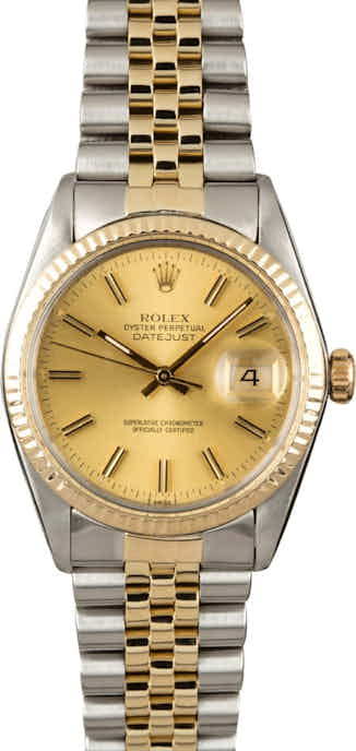 Rolex Datejust 16013 Champagne Dial T\wo Tone Watch