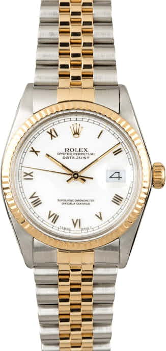 PreOwned Rolex Datejust 16013 White Roman Dial