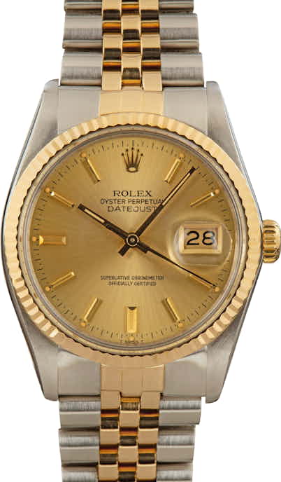 Used Rolex Datejust 16013 Champagne Index