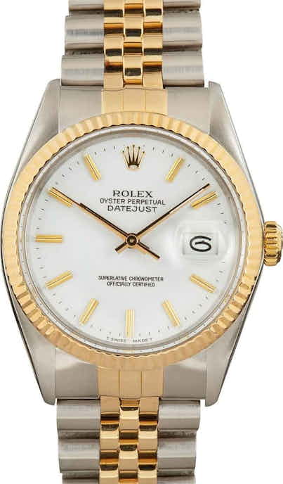 Used Rolex Datejust 16013 White Index Dial