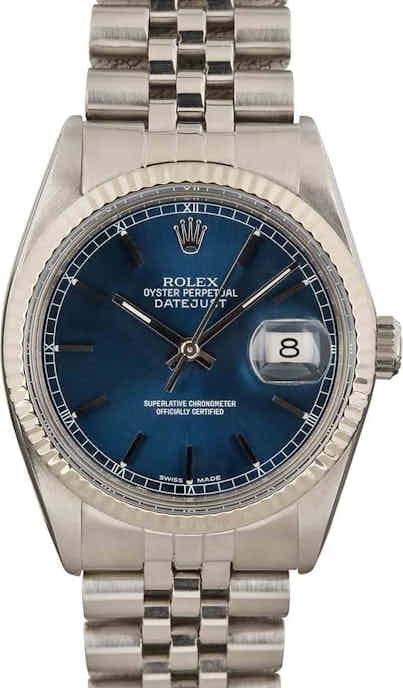 Used Rolex Datejust 16014 Blue Dial
