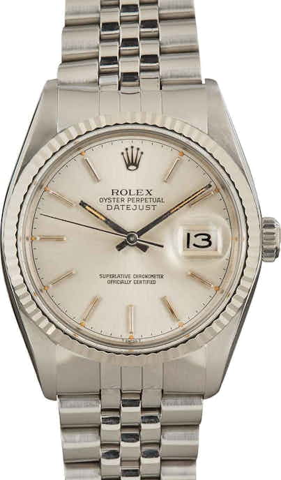 Used Rolex Datejust 16014 Silver Index Dial