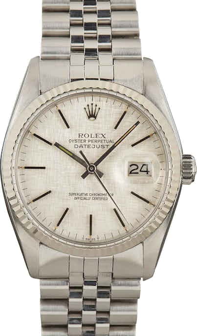 Rolex Datejust 16014 Silver Linen Index Dial
