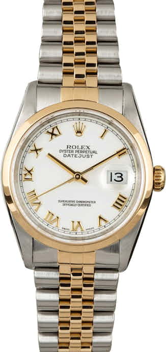 Used Rolex Datejust 16203 White Roman Dial