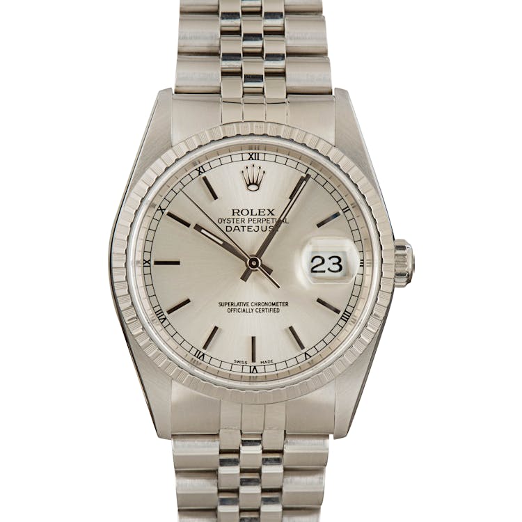 PreOwned Rolex Datejust 16220 Silver Dial