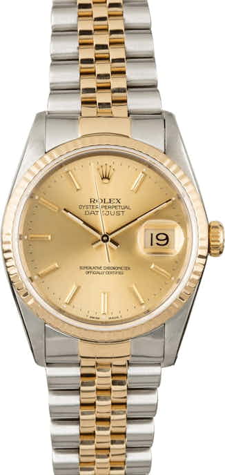 Used Rolex Datejust 16233 Champagne Dial Jubilee