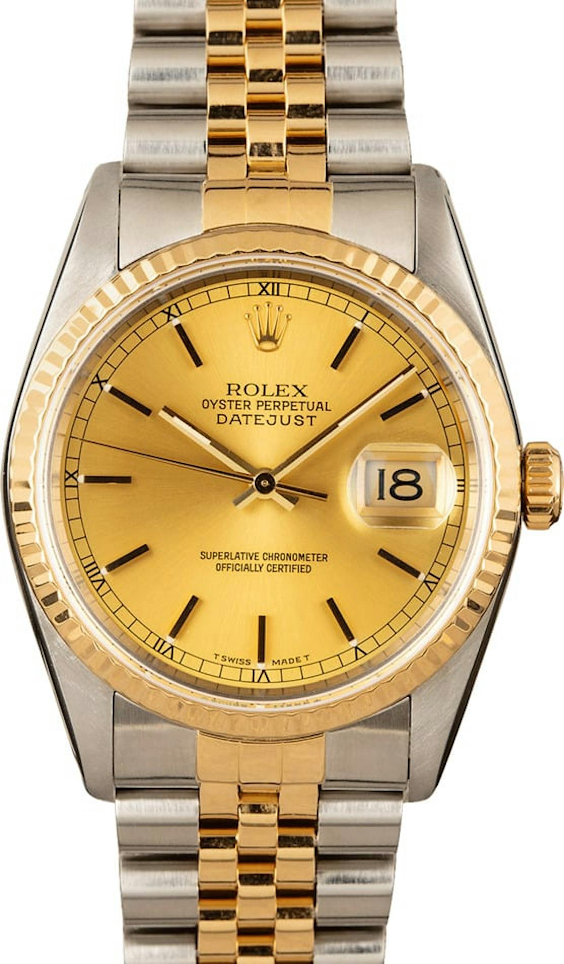 Pre Owned Men's Rolex Stainless and Gold DateJust 16233