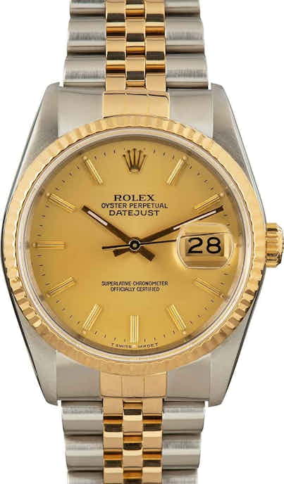 Men's Rolex Datejust 16233 Champagne Dial