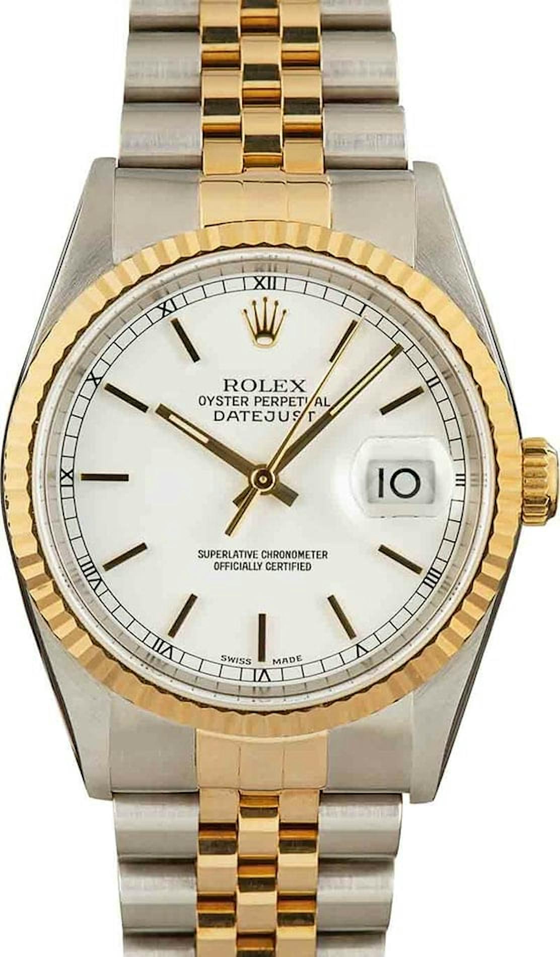 Pre-Owned Rolex Datejust 16233 White Dial Watch