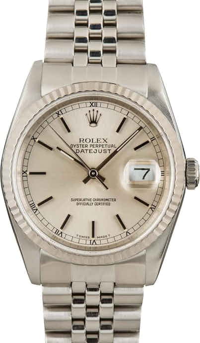 Pre-Owned Rolex Datejust 16234 Silver Dial 36MM
