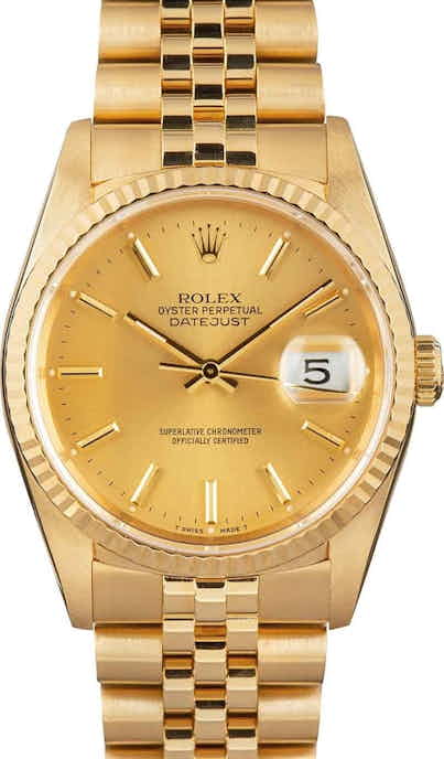Rolex Datejust 16238 18k Yellow Gold