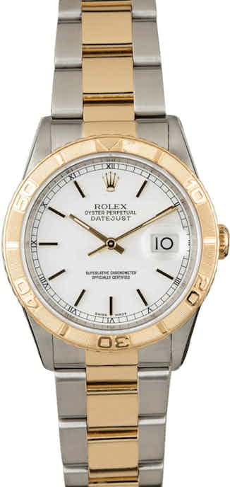 Pre-Owned Rolex Datejust Turn-O-Graph 16263 White Dial