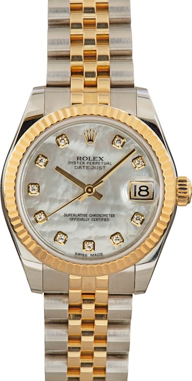 PreOwned Rolex Mid-Size Datejust 178273 Diamonds