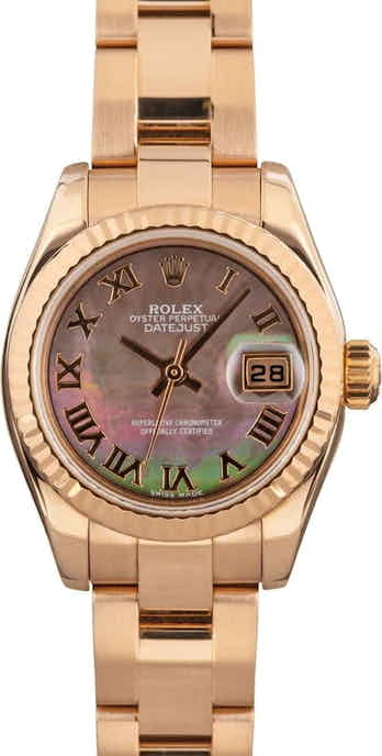 Ladies Rolex Datejust 179175 18k Everose Gold