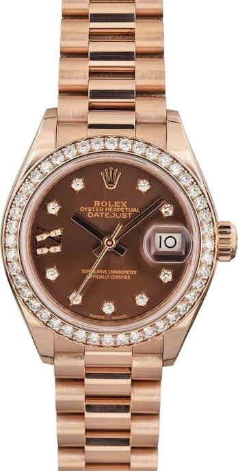 Rolex Ladies Diamond Datejust 279135 Rose Gold